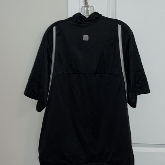 Nike vintage black gray full snap retro warm up jacket L old school basketball - Picture 2 of 8